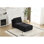 Méridienne simple à mémoire de forme compressée en velours côtelé pour salon, pour animaux de compagnie, sans assemblage, mobile, rembourrage élevé, personnalisable, noir noir, expérience confortable