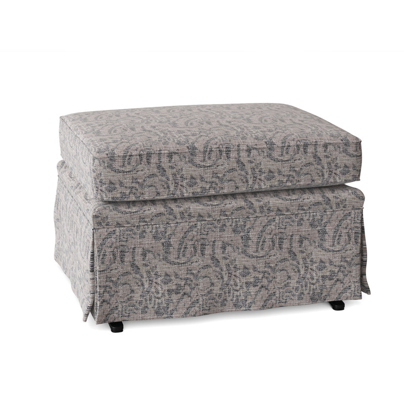 Natasha Rectangle Standard Ottoman, Marble Grey Performance