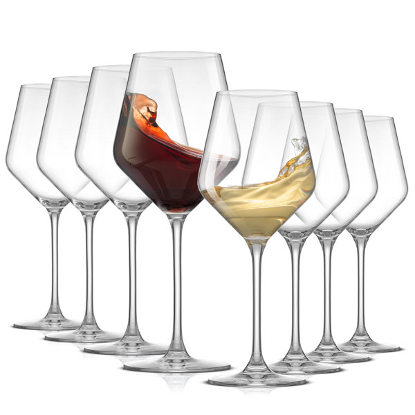 JoyJolt 4 - Piece 5oz. Glass White Wine Glass Glassware Set