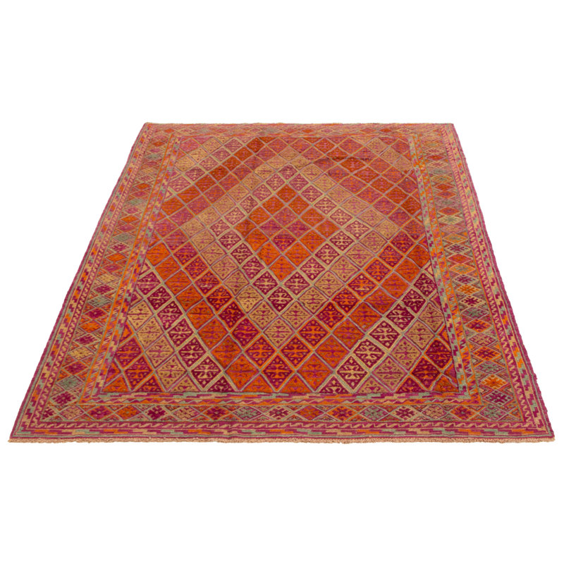 Tapis mauve noué à la main de conception unique 6 pi 4 po x 9 pi 2 po Jessika-Lilly