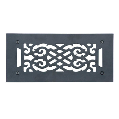 Victorian en fonte d’air chaud 12" x 5,5" à la grille d’air noir