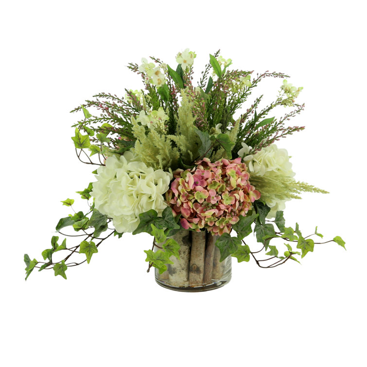 Primrue Floral Arrangement with Hydrangea, Heather and Ivy