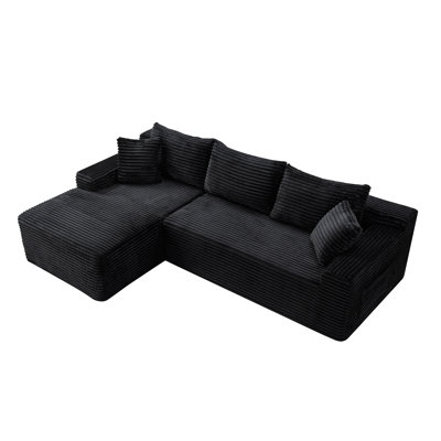Compression Cloud Sectionals, Corduroy L Shape Modern Sofa For Home