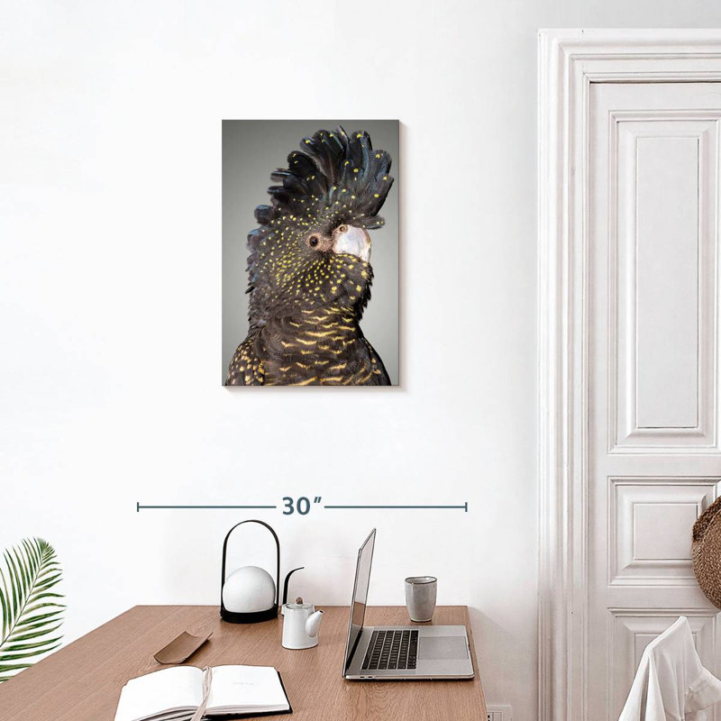 Brampt Black Cockatoo Head, 24" H x 16" W
