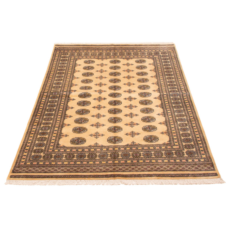 Tapis unique en laine noué à la main Bokhara Peshawar 5 pi 7 po x 8 pi 3 po