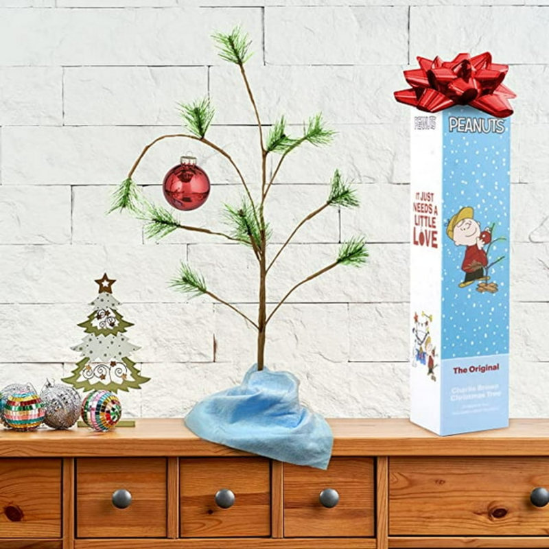 The Holiday Aisle® Charlie Brown Lonely Christmas Tree With Ornament ...
