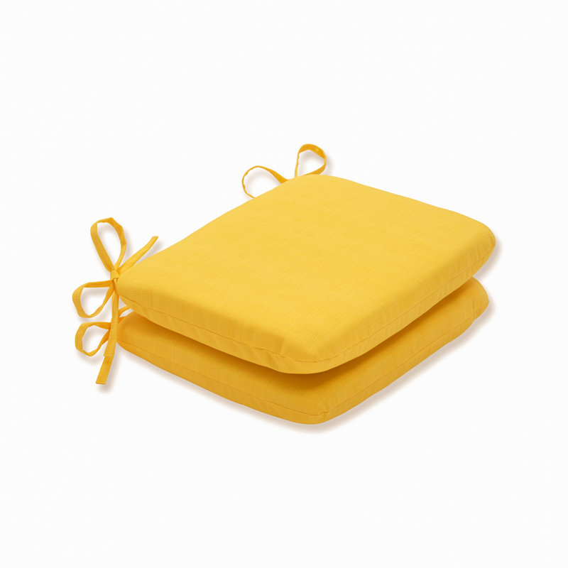 Amarina Outdoor 3'' Dining Chair Cushion, Yellow