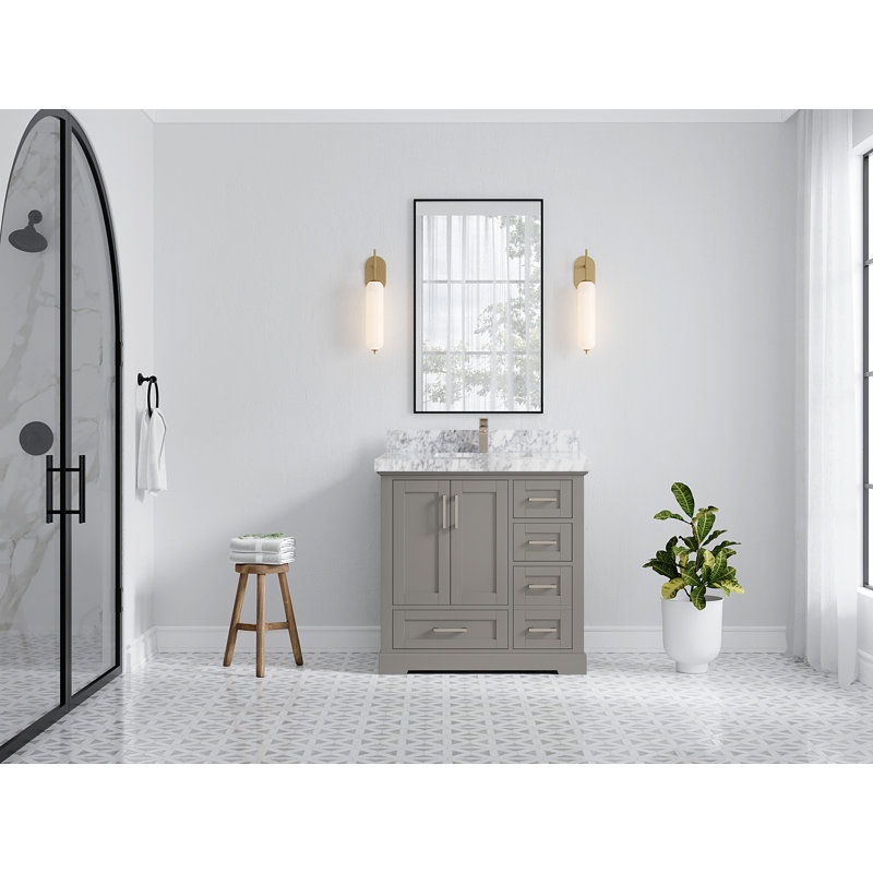 Boston 36 po X P 22 po Meuble-lavabo central D Marbre de Carrare