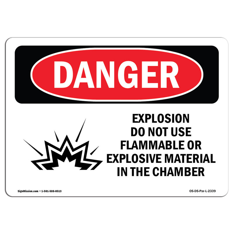 Danger Sign, 12" H x 18" W x 0.1" D