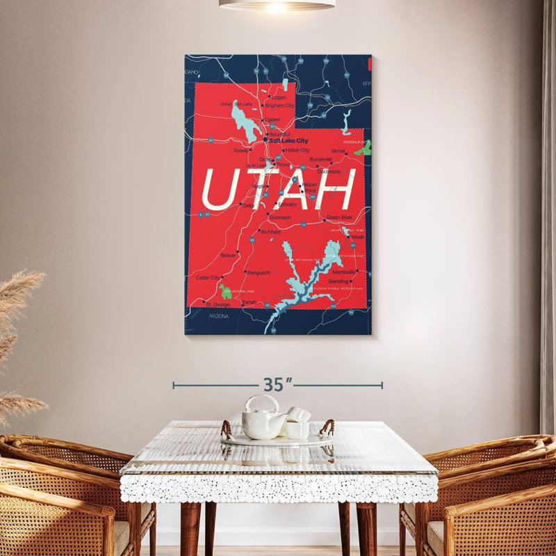 Carte détaillée de Aliaz, Utah, H 48 po x l 32 po