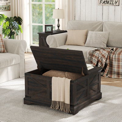 Jareal Coffee Table,Farmhouse Lift Top Coffee Table,Square Coffee Table with Storage for Living Room
