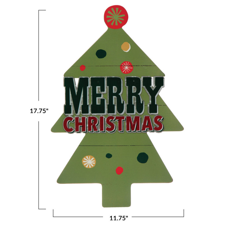 Décoration murale de sapin de Noël en bois « Joyeux Noël »