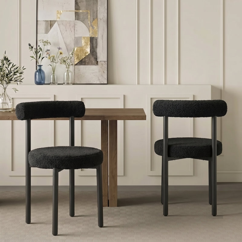 Ensemble de 2 chaises rembourrées Contemporary Chic, Black