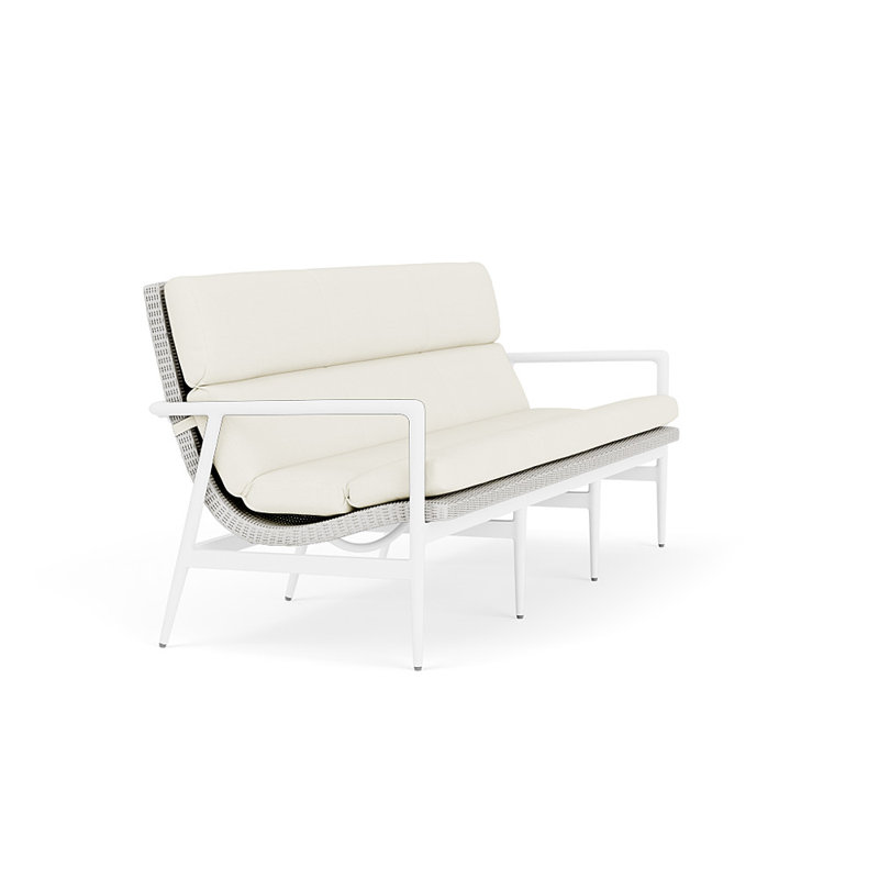 Cascade Outdoor 3 - Seat Patio Sofa, Sailcloth Salt, Matte White
