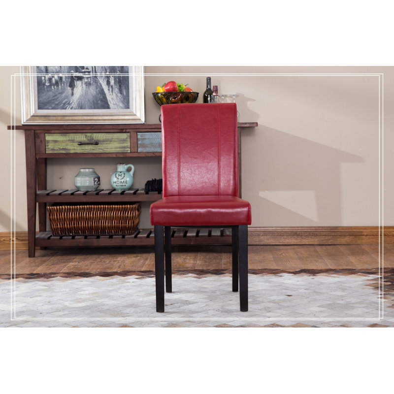 Chaise Parson Style Style, Similicuir rouge