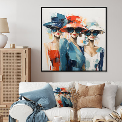 Woman With Fashion Hats III - Fashion Wall Art Living Room