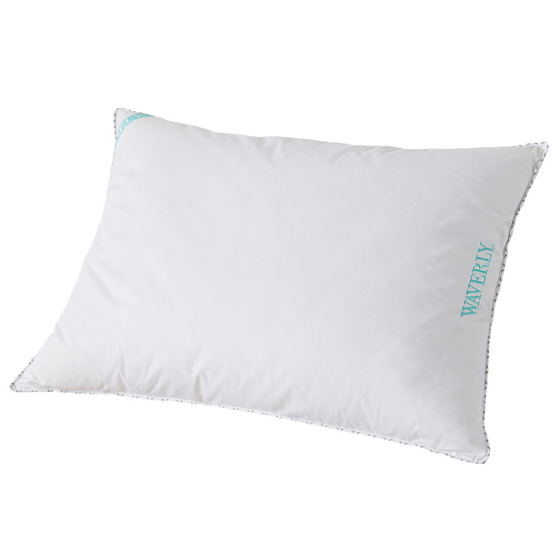 King White Cotton Down Pillow with Antimicrobial Cover