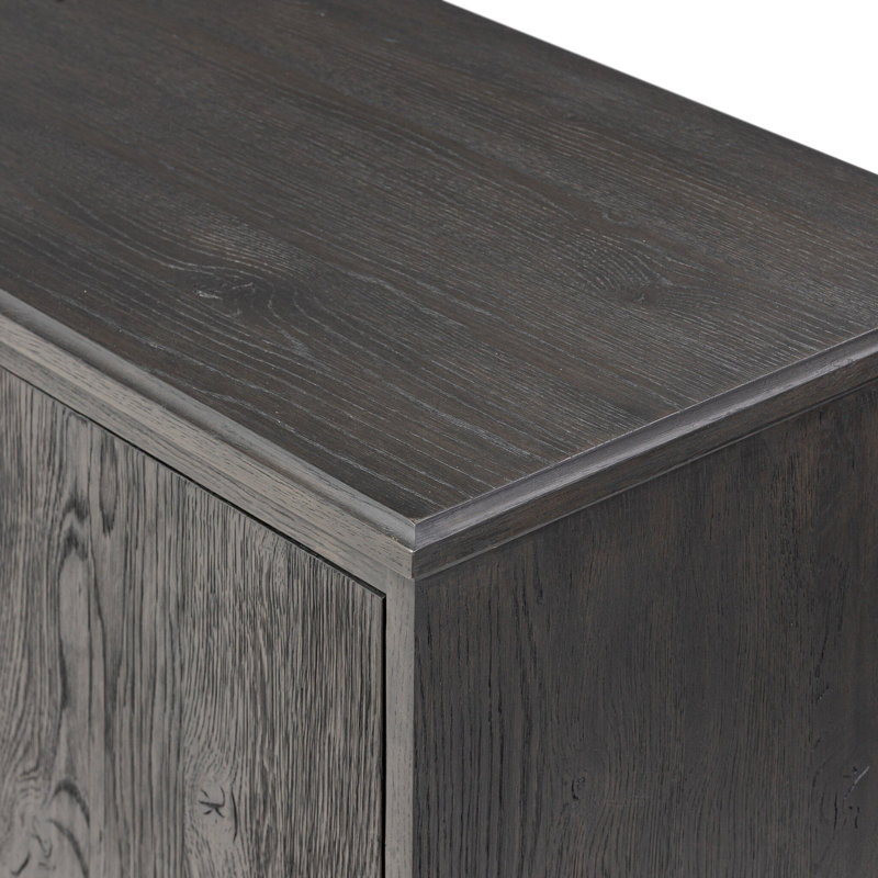 Alden Media Console-Worn Black Oak