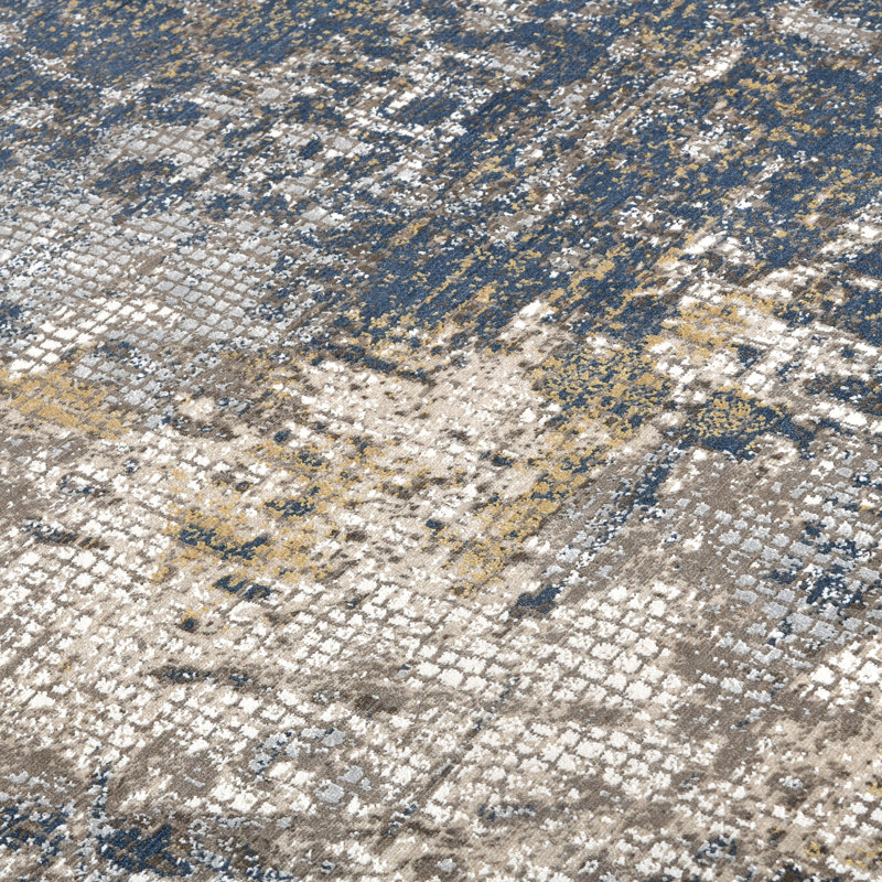 Tapis gris à motif abstrait Brazell, Rectangle 2 pi x 3 pi