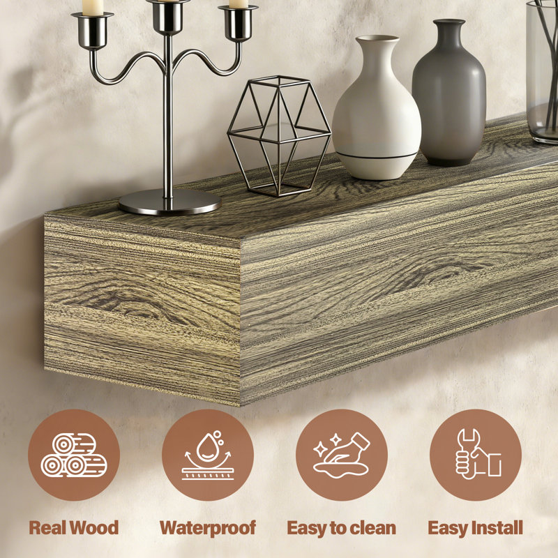 Fireplace Mantel Handmade Rustic Wood Mantel for Over Fireplace Wall Mounted Floating Mantle Shelves for Living Room Decor
