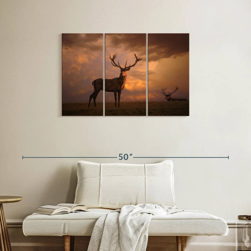 Brampt Sunset Deer, 24" H x 38" W