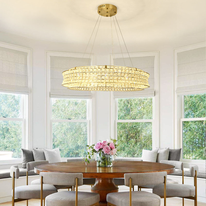 Lustre tambour Horst, Doré, H 7,09 po x l 31,47 po x P 31,47 po