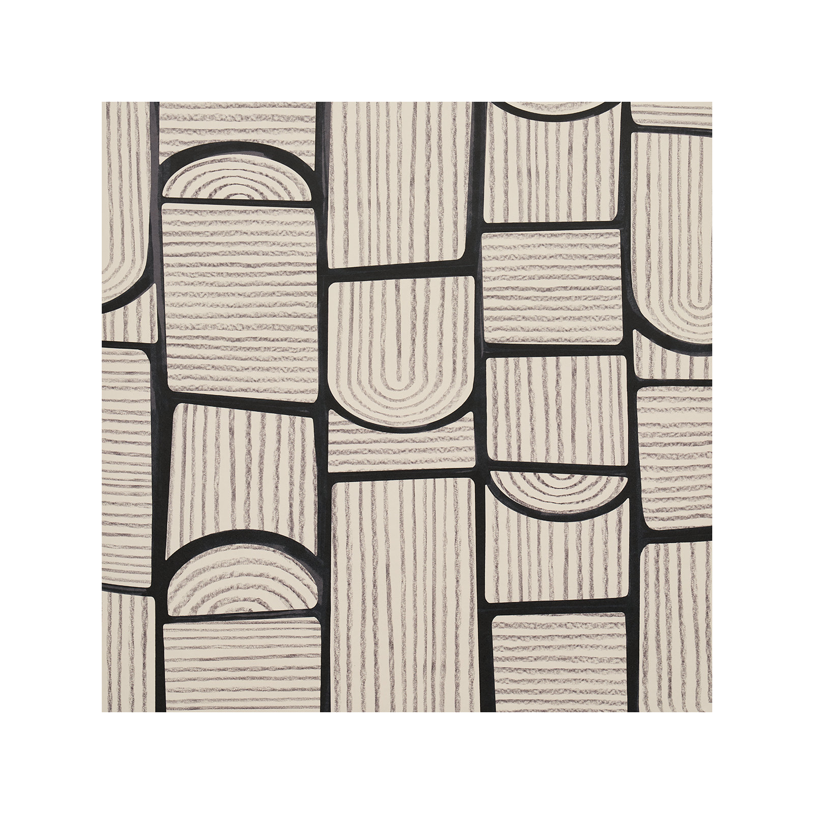 Schumacher x Backdrop Bloomsbury Wallpaper, Carbon