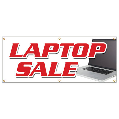SignMission LAPTOP SALE BANNER SIGN Discount Computers Netbooks Notebook Windows