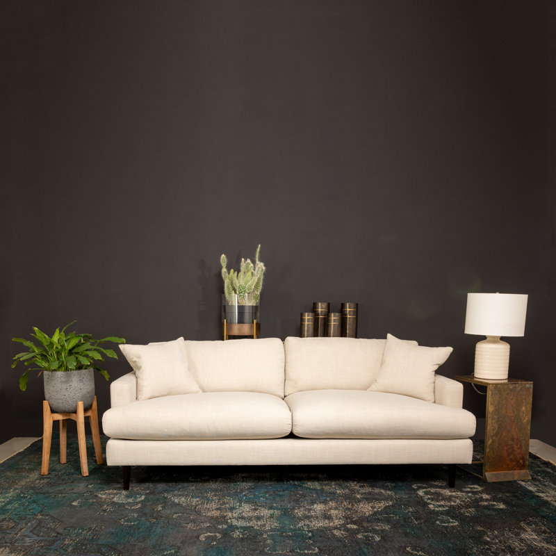 Mabel 84" Upholstered Sofa, Cream 100% Polyester