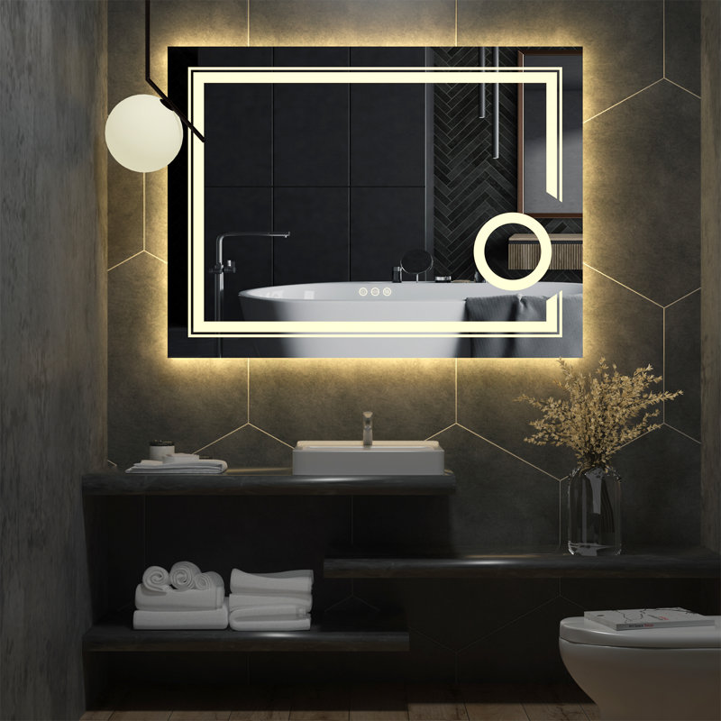 Miroir de salle de bain mural, 27,6 po x 35,4 po