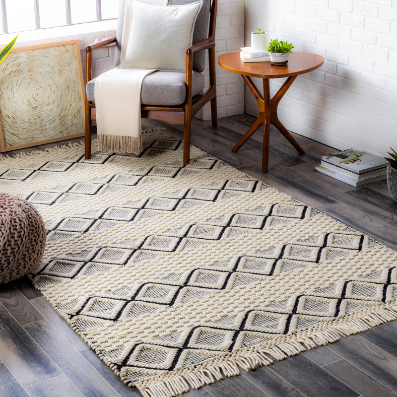 Dulvert Wool Geometric Indoor Rug, Rectangle 8' x 10'