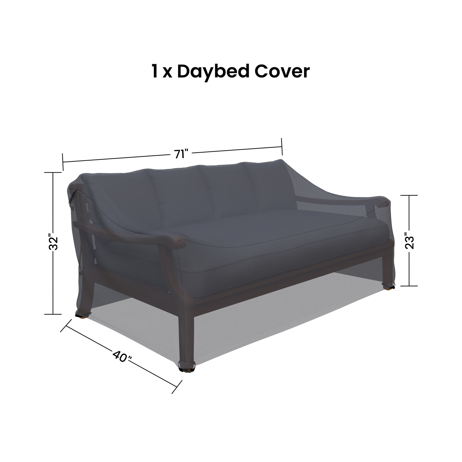 70" Teak Outdoor Patio Sofa Cover