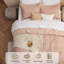 Ensemble d'édredon pour lit simple / simple TG - Ensemble d'édredon extra long pour lit simple Bohème corail rose, ensemble de literie de dortoir Shabby Chic, ensemble de lit de ferme moderne 2 pièces, comprend 1 taie décorative-130873666-130873664