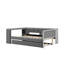 Lit plateforme tapissier pleine grandeur avec tablettes, bureau, lit gigogne et station de charge-205480896