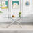 Darlene 60" Glass Dining Table Set Modern Dining Room Table Set  X-Shape Pedestal Glass Table with Dining Chairs, Dining Set for Dining Living Room-114316183-114316185-123467530