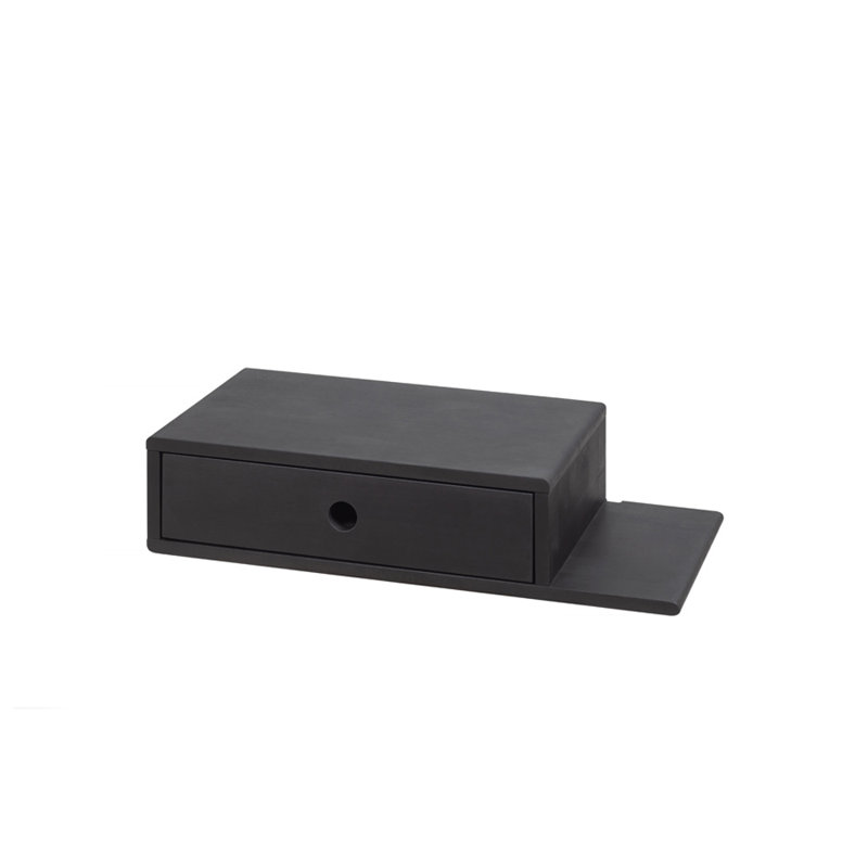 Nasair 1 - Black Solid Wood Nightstand with Drawer | Bedroom Scandinavian Furniture, Bedside Table, Right
