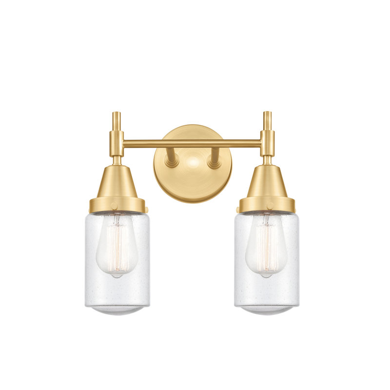 Éclairage pour meuble-lavabo à 2 lumières à intensité variable Gayle, Grainé, Noir mat, Ampoule non incluse