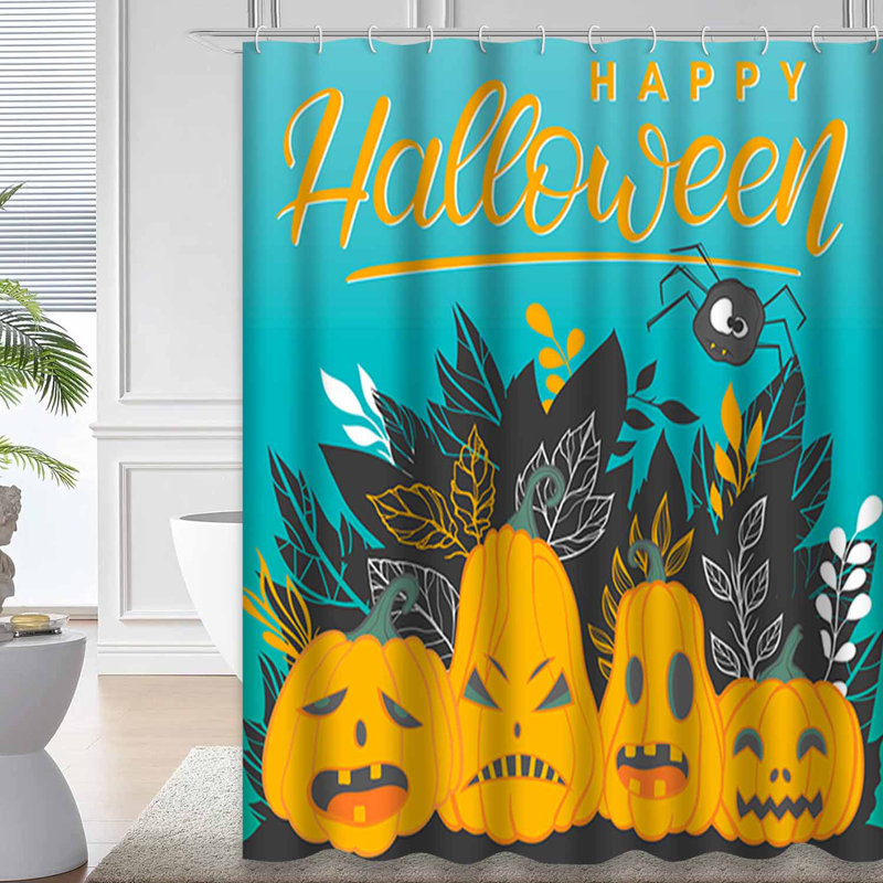 Rideau de douche Halloween avec 12 crochets Halloween, 72" L x 84" W