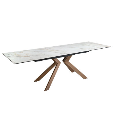Extendable Marble Top Dining Table