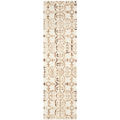 Tapis géométrique en laine touffeté à la main Pimentel