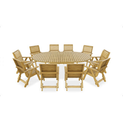 Pepe Garden Furniture Dining Sets 10 - Person Wood Patio Dining Set with Rectangular Table