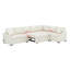 Canapé-lit convertible en forme de L de 124,8 po avec canapé-lit, canapé rembourré en chenille avec 2 coussins de dossier, 2 ports USB, 2 prises de courant-181276480