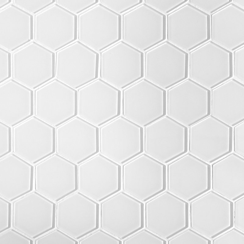 Carreau de mosaïque mural 11 po x 11,6 po, White