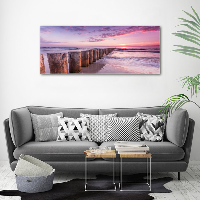 Wooden Breakwater - Wrapped Canvas Print