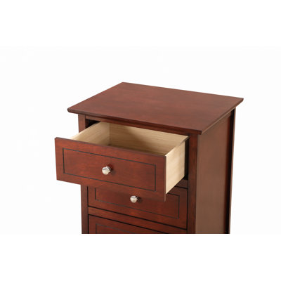Transitional Cherry Wood Nightstand For Bedrooms