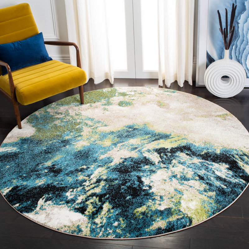 Tapis abstrait Dowlen Performance, Rond 6 pi 7 po
