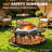 50 Inch Outdoor Fire Pit Surround Table – with 2 Grill Grates, Firewood Storage Shelf & Protective Barrier, Extra Space & Safety for Smokeless Fire Pit (Stove Not Included)