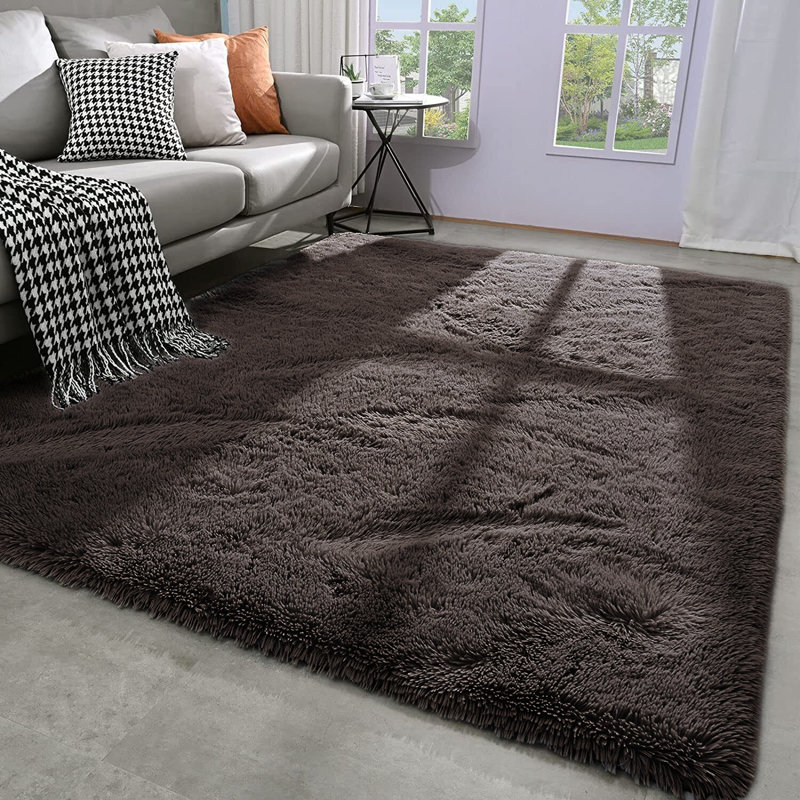Soft Fluffy Indoor/Outdoor Shaggy Area Rug – Luxurious Comfort & Stylish Design, Rectangle 6" x 9"
