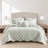 4 Pieces King  Quilt Set with Decorative Pillow,Green