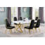 Ensemble de salle à manger en bois blanc avec chaises d'appoint en velours (5 ou 7 pièces)-908445318-908445322-908330499